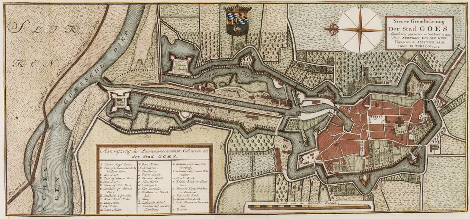 Plattegrond Goes uit 1744